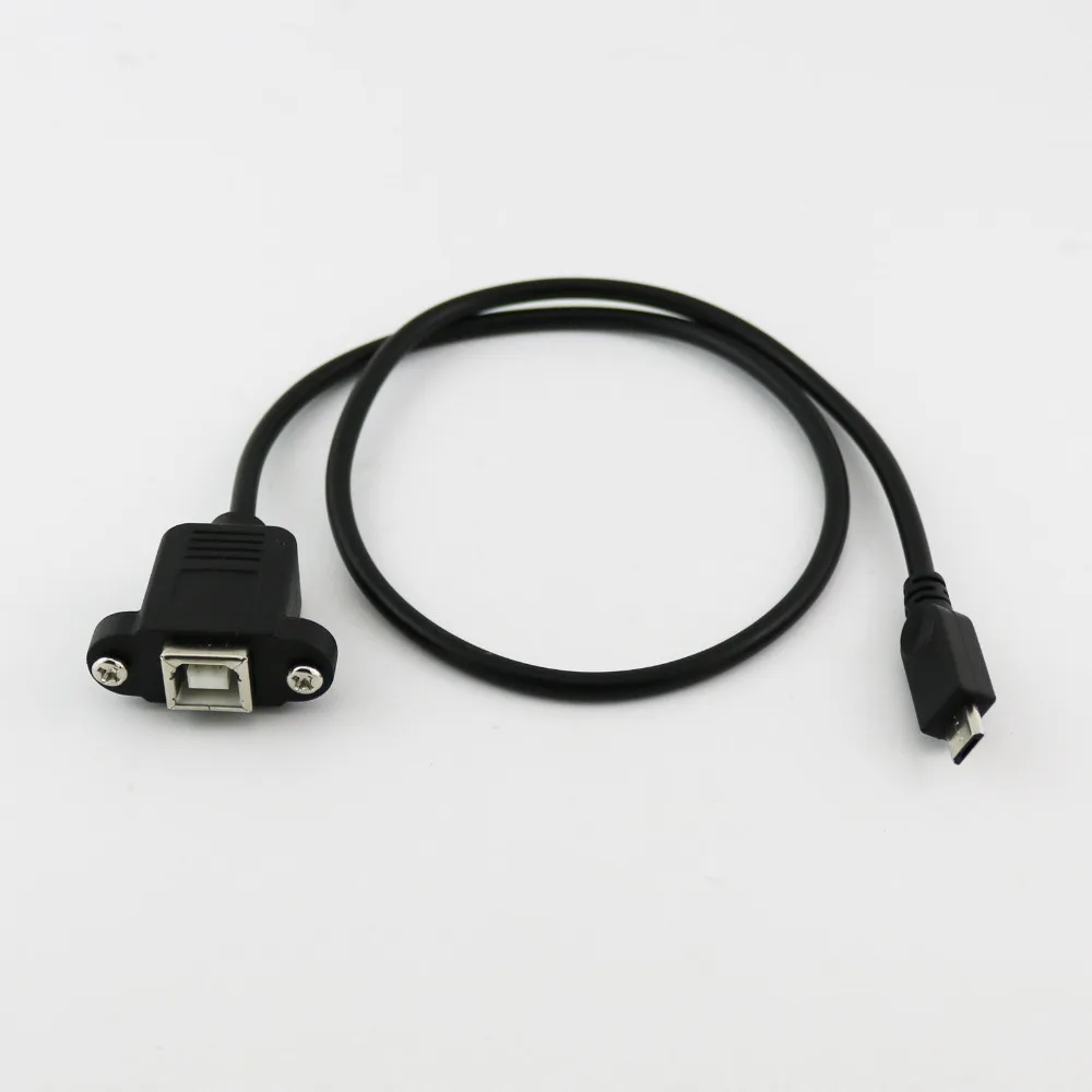 

1x Printer Panel Mount USB 2.0 B Female Socket to Micro USB 5 Pin Male Connector Cable Cord 1FT/1.5FT