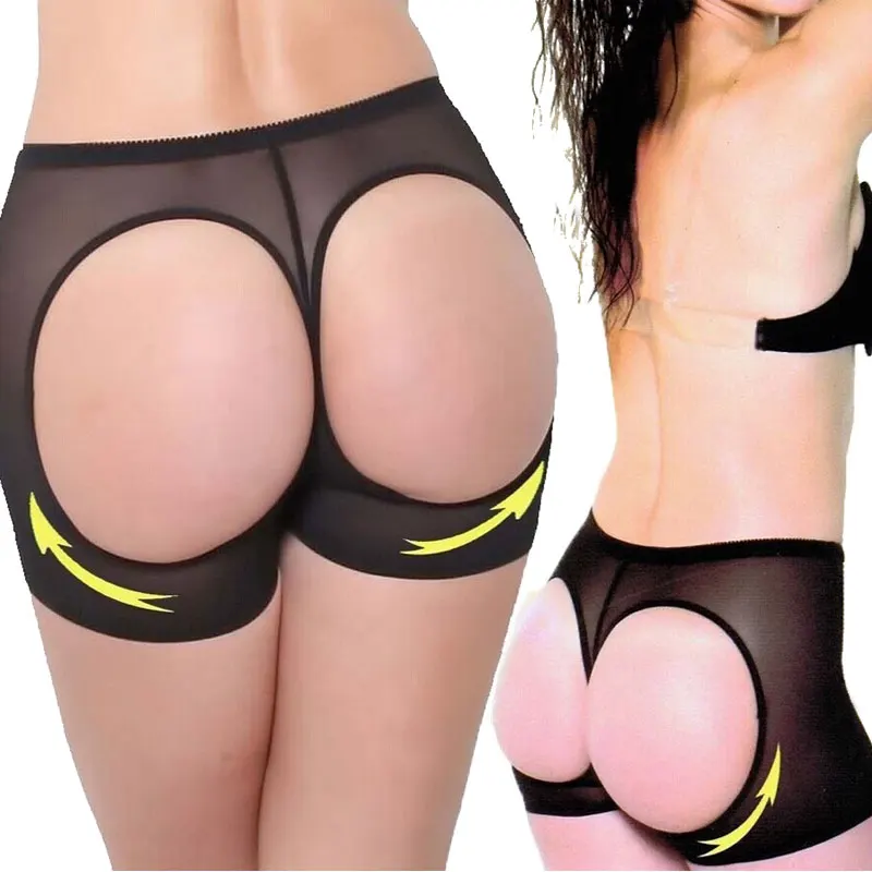Rosie men's padded underwear seamless butt lifter hip enhancer shaper briefs, black