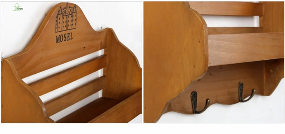 Retro Wooden Wall Shelf Organizer Key Hooks Ornament Display Rack Shop Decorations Interior Stand Small Object 514c In Storage Holders Racks Retro Wooden Wall Shelf Organizer Key Hooks Ornament Display Rack Shop Decorations Interior Stand Small Object 514c In Storage Holders Racks