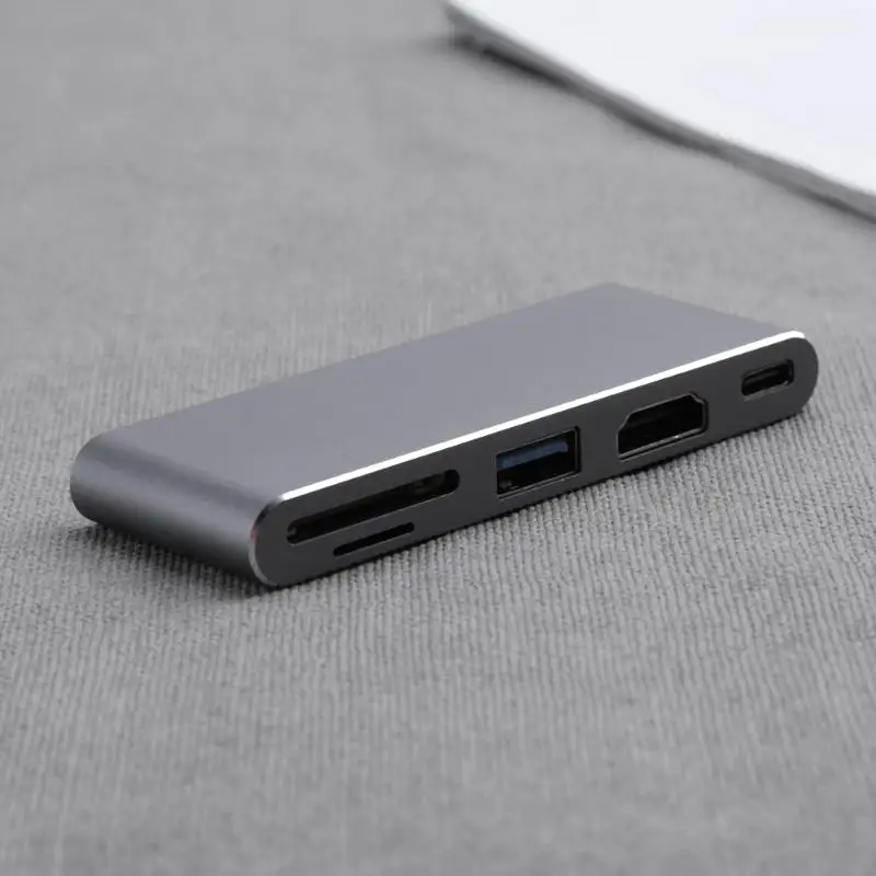 Новый 5 в 1 двойной Тип-C к HDMI 4 K USB 3,0 хаб адаптер TF Card Reader PD Bi-directional зарядки конвертер для Macbook Pro