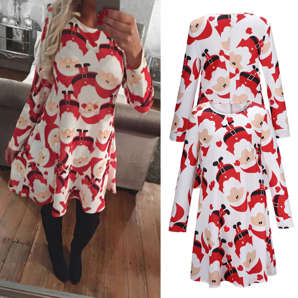 santa print dress