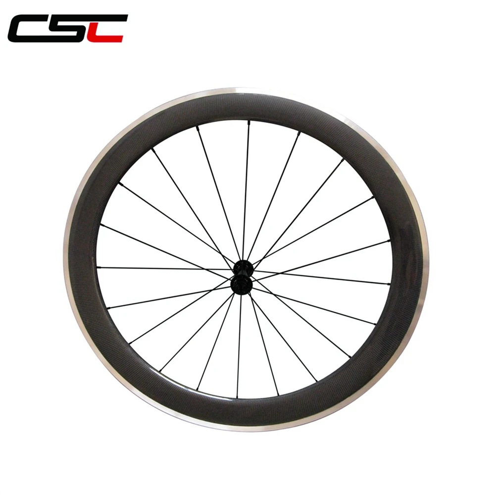 Discount CSC 700C 60mm Depth 23mm width Clincher Carbon road wheels Aluminium Brake track wheelset D  T350 240 hub NOVATEC AS511SB 4