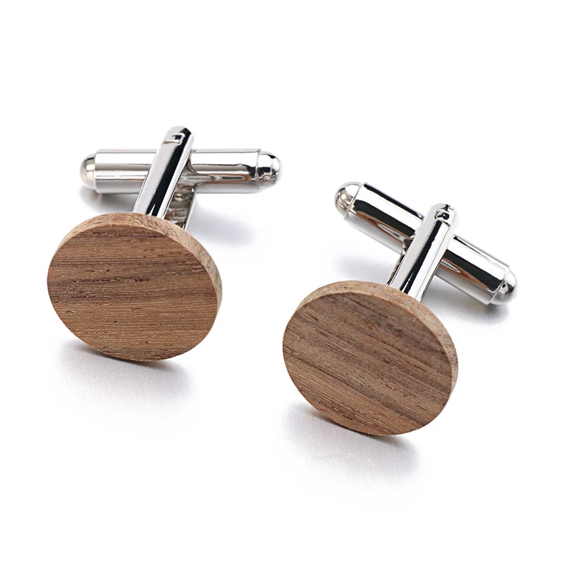 Round Wood Cufflinks