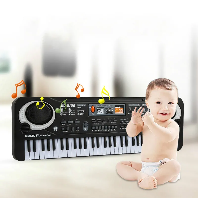  61 Keys Electronic Piano Keyboard with Microphone Toys Kids Early LearningToy Musical Instrument Ed