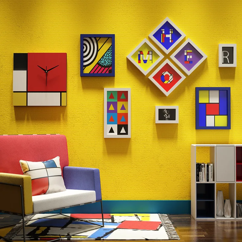 

10pcs/set Piet Mondrian Abstract Photo Frame Wall Multi-frame Home Decor Painting Picture Frames Wedding Birthday Gifts Frame