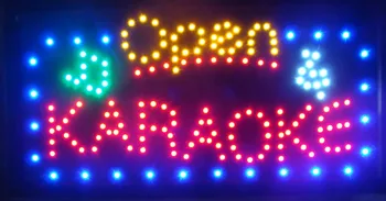 

new arrival running LED Neon Light sign Led Karaoke shop open Signs 15.5X27.5 inch
