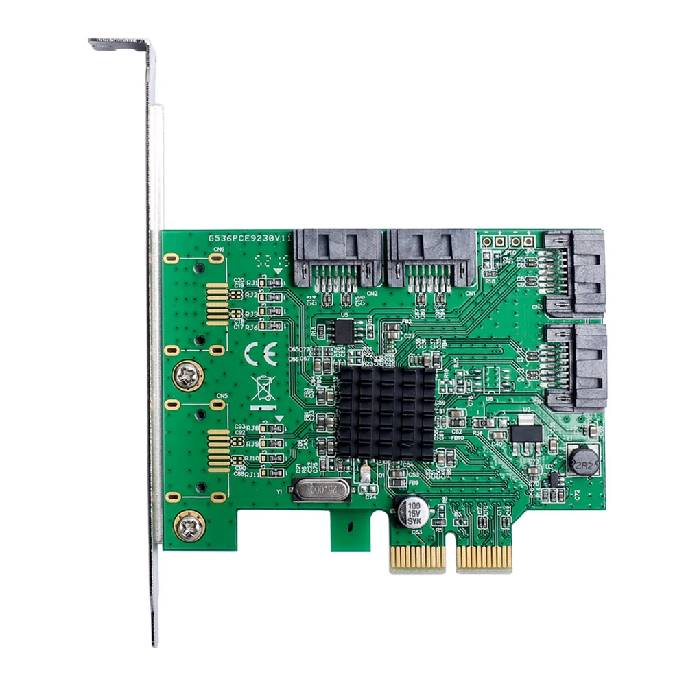 PCIe SATA III 4-портовый PCI-e версия 2 x2 Слот карты контроллера с низким профилем кронштейн