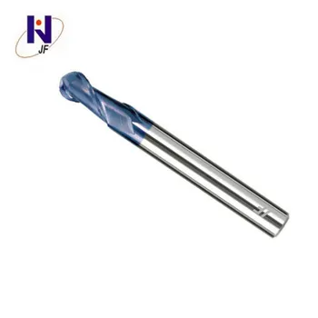 

Solid carbide Ball nose end mill 2 flute end mills with straight shank milling cutter HRC50 TiAlN Coated R1.5*6*D3*100