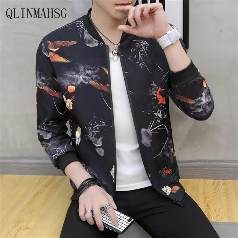

QLINMSHAG 2019 bomber jacket sport fashion casual men's coat trench coat