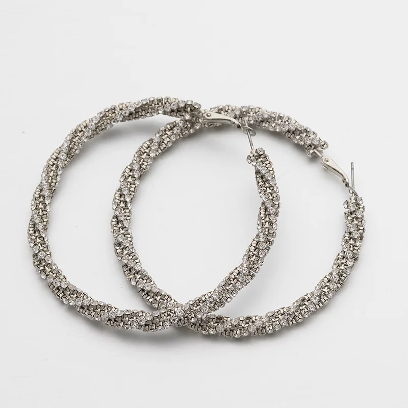 YFJEWE роскошные серебряные серьги-кольца с австрийским кристаллом для женщин, модные ювелирные изделия, стиль, E194