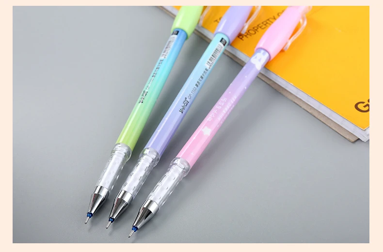 1 шт 0,38 мм стираемая гелевая ручка, Kawaii милый стационарный, офисные школьные принадлежности, черные/синие чернила