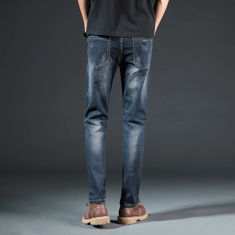 Новое поступление 2019 весна осень стильные мужские джинсы из джинсовой ткани