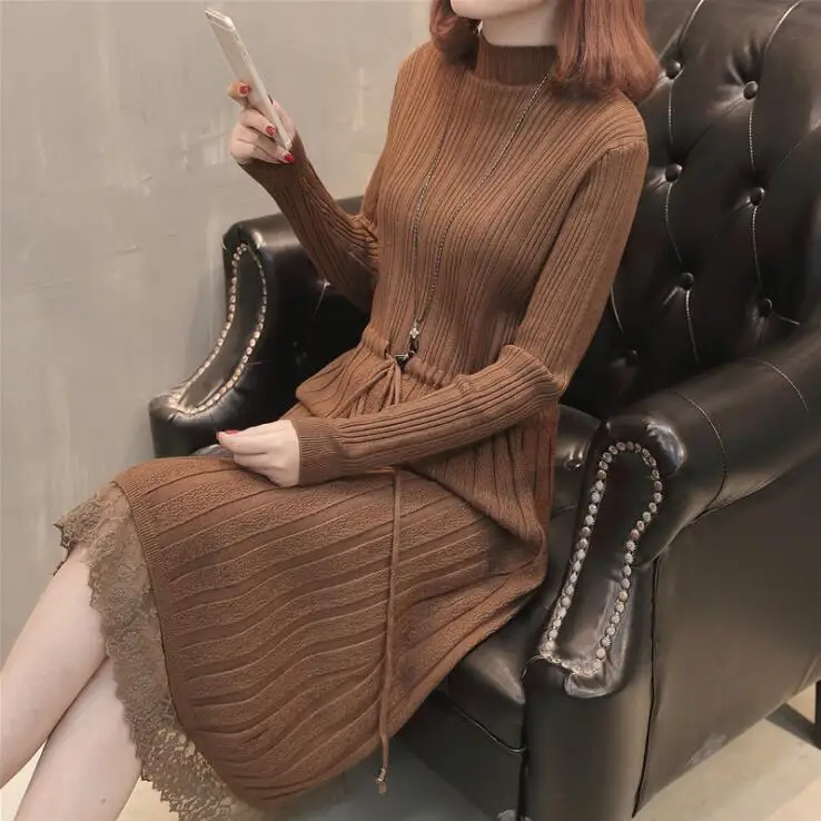 

Fashion Sweater Women Long Sleeve Top Knitted Sweaters Pullovers High Collar Casual Knitwear Solid Women'S Clothing