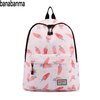 

PinShang Fruit Backpack Printed Canvas Backpack Laptop Bag Girl School Shoulder Daypack Women Travel Rucksack Bags Women ZK40