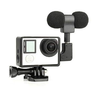 

Easttowest 3.5mm External Mini Stereo Microphone Mic + Adapter + Standard Frame Accessories for Gopro Hero 4 3+ 3 Action Camera