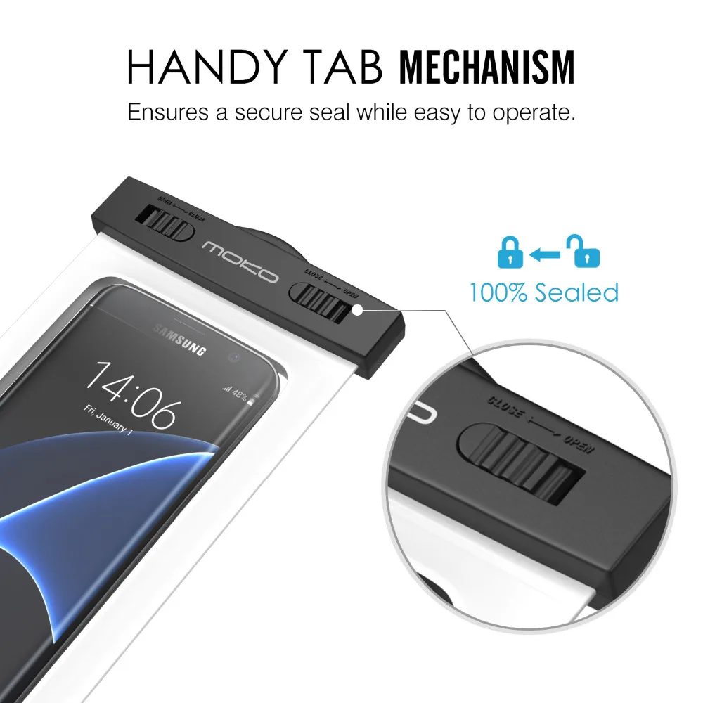 Universal Waterproof Phone Case,MoKo Multifunction CellPhone Dry Bag Pouch with Armband Feature & Neck Strap for iPhone X/8 Plus