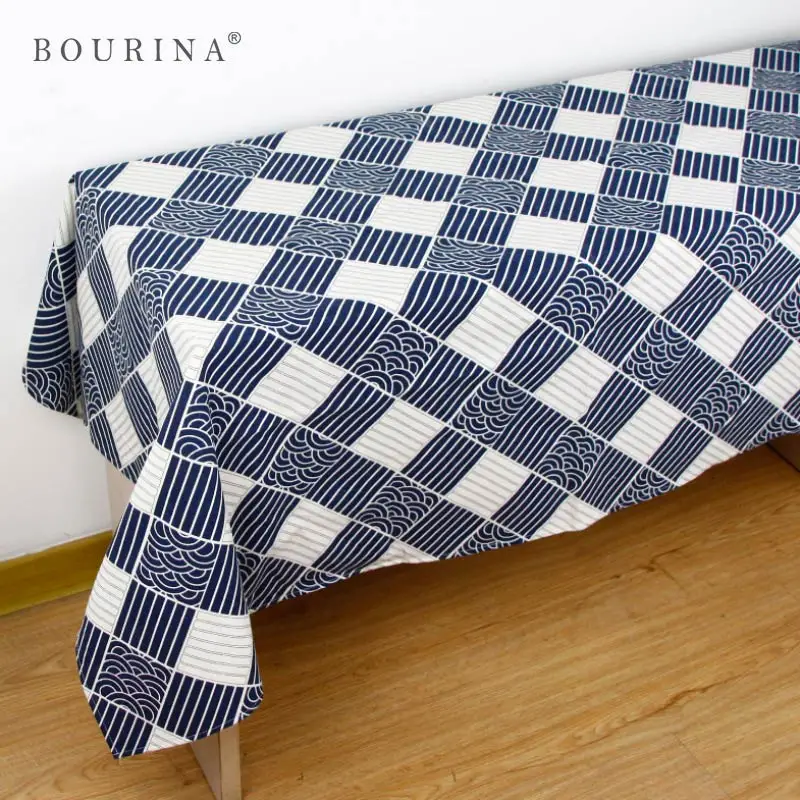 Bourina New Japanese Style Tablecloth Plaid Decor Home/Hotel/Weeding