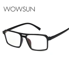 WOWSUN классические винтажные компьютерные очки, оправа для мужчин и женщин, квадратные пластиковые оправы для очков, унисекс, оптические очки с принтом A052