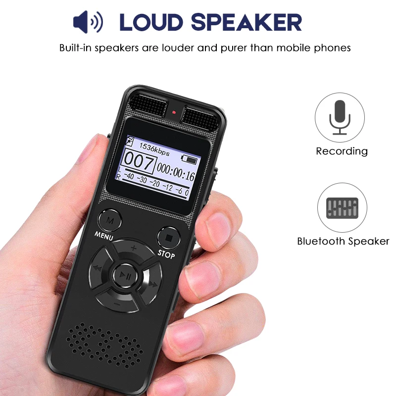 سر الصوت الرقمي مسجل صوتي المهنية المحمولة مسجل MP3 للأعمال دعم الهاتف تسجيل TF بطاقة V32