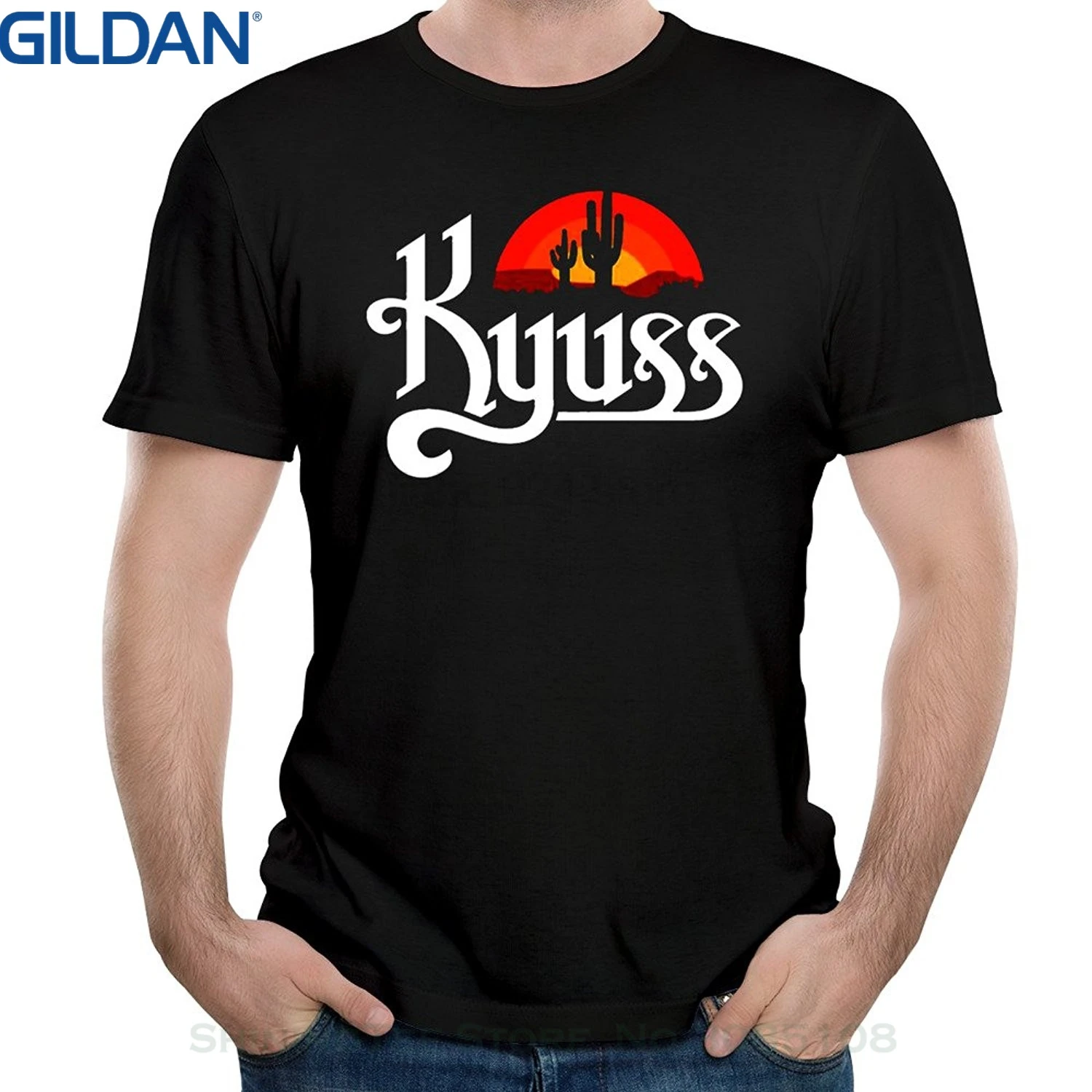 GILDAN мужские повседневные футболки с коротким рукавом Kyuss Американский Стоунер