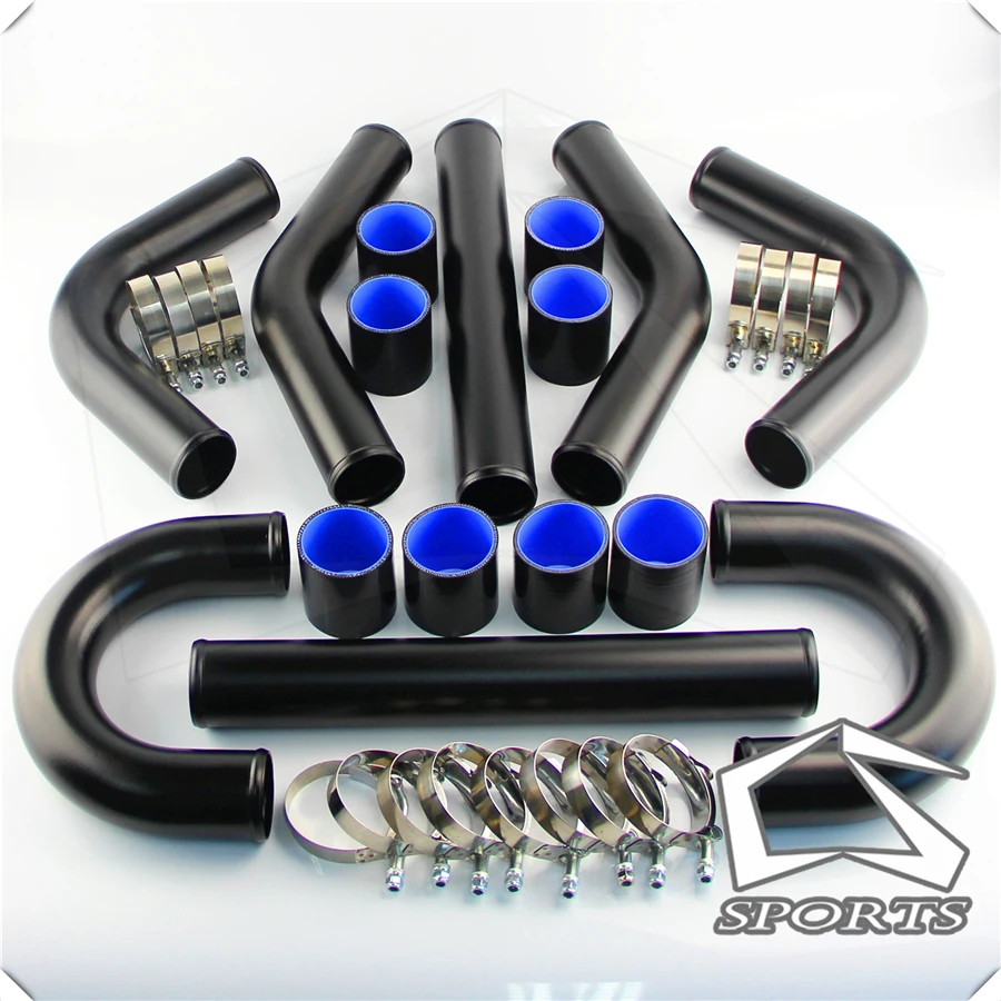 

UNIVERSAL 2.5" 63MM TURBO BOOST INTERCOOLER PIPE KIT 8 PCS Aluminum PIPING