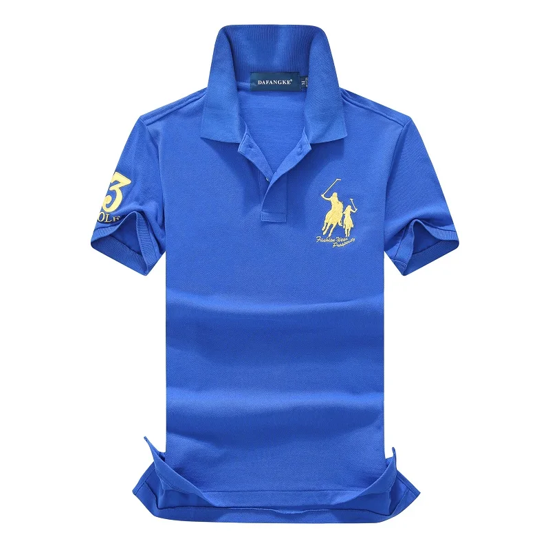 Мужская рубашка поло с вышивкой, бренд Golf Eden Park, топы, высокое качество, однотонный цвет, хлопок, короткий рукав, поло, европейский размер S-2XL; YA274 - Цвет: Blue
