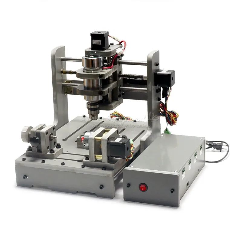 Mini Lathe Woodworking Machine 4 Axis CNC Wood Router CNC 3D Engraving Machine with Rotary Axis 300W Spindle for PCB Milling Mini Lathe Woodworking Machine 4 Axis CNC Wood Router CNC 3D Engraving Machine with Rotary Axis 300W Spindle for PCB Milling