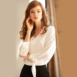 Blusas Elegantes para las Mujeres Tops de Seda Femenina con Cuello en V Camisa de Manga Larga Informal Formal de Trabajo de Oficina Blusa Camisas Ol Mujeres Top Blusa Blusas Elegantes para las Mujeres Tops de Seda Femenina con Cuello en V Camisa de Manga Larga Informal Formal de Trabajo de Oficina Blusa Camisas Ol Mujeres Top Blusa