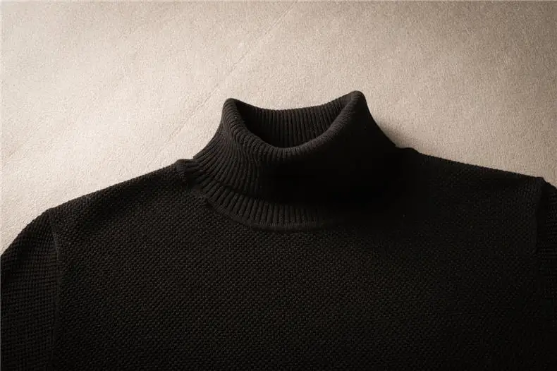 MuLS Striped Sweaters Men Pullover Cotton Knit Male Turtleneck Sweater Jumpers Spring Winter High Neck Knitwear 2018 Autumn New-12