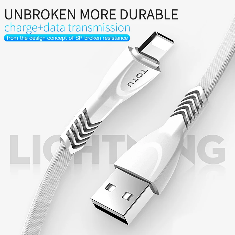 TOTU USB кабель для iPone X 8 7 6 Plus iPad зарядное устройство передачи данных провод