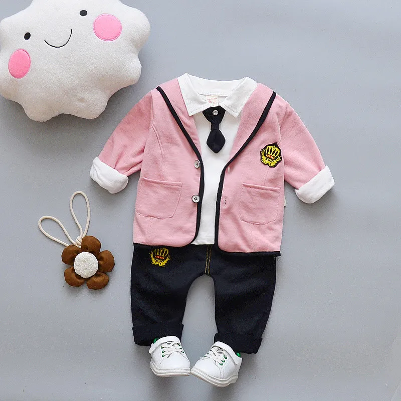 

2018 cotton new fashion casual boys clothing kid children baby clothing baby clothes coat+T-shirt+pant clothing sets 0-4 years