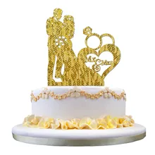 Romatic торт инструмент 3D стикер свадебный торт Топпер вставка карта Любовь жениха и невесты акриловое украшение торта# June30A A