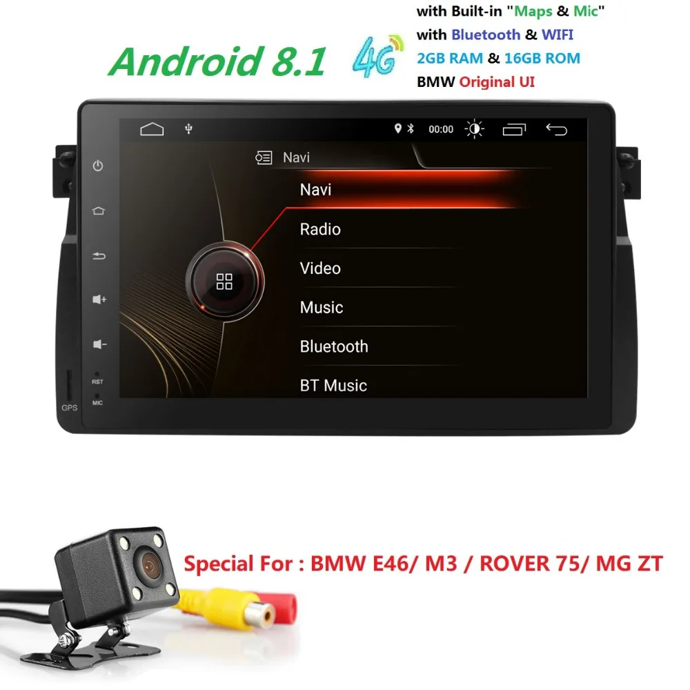 

9"2+16Android 9 4QuadCore Car NODVD GPS Player for BMW E46 M3 4GWIFI GPS Bluetooth Radio RDS USB SD Steering wheel Control DAB