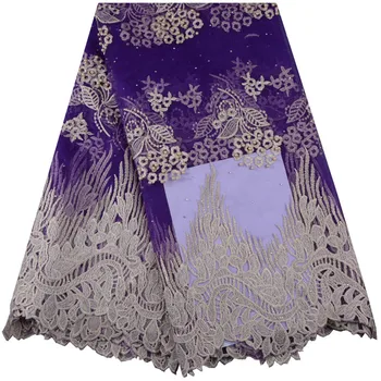 

2018 Latest African French Lace with stones and bead ,Big French tulle net lace,African Lace fabric,embroidery lace S922