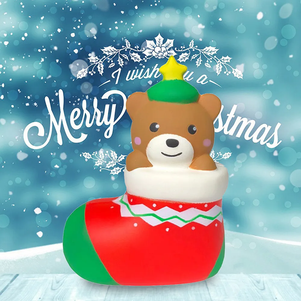 Мягкий милый Рождественский медведь подарок медленно поднимающиеся фрукты Ароматизированная игрушка для снятия стресса