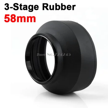 

58mm 3-Stage Rubber 3-in-1 3-Stage Collapsible Rubber Lens Hood