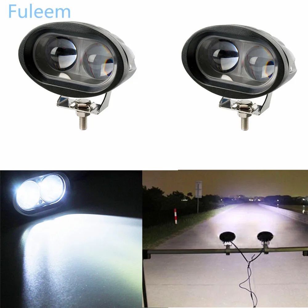

Fuleem 2PCS 4inch 4D 12-30V 20W LED Stop Beam Work Light Bar Driving Fog Lamp Waterproof For ATV Truck SUV