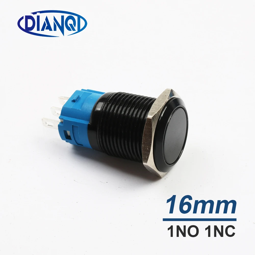 

New type 16mm push button switch press button switches car switch 1NO 1NC Momentary PC Latching Oxidized aluminum Momentary