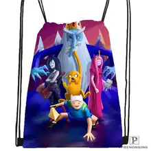 Пользовательские Приключения времени Drawstring сумка-рюкзак милый рюкзак дети сумка(черный назад) 31x40 см#2018611-2(17