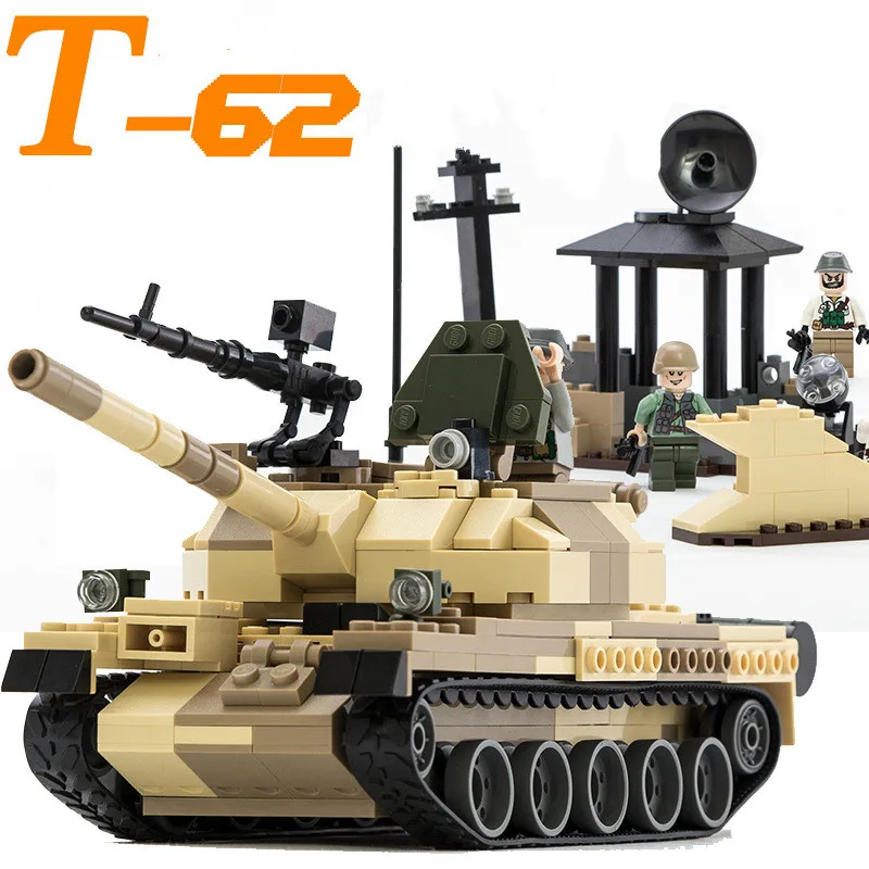 

Intelligence Insertion Military Building Block Armed Assault T-62 Tank Children's Toys 600019A