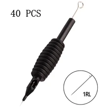 EZ-681-1RL 40 шт одноразовые насадки для тату-трубки с подходящими иглами 1RL(19 мм) для тату-машины