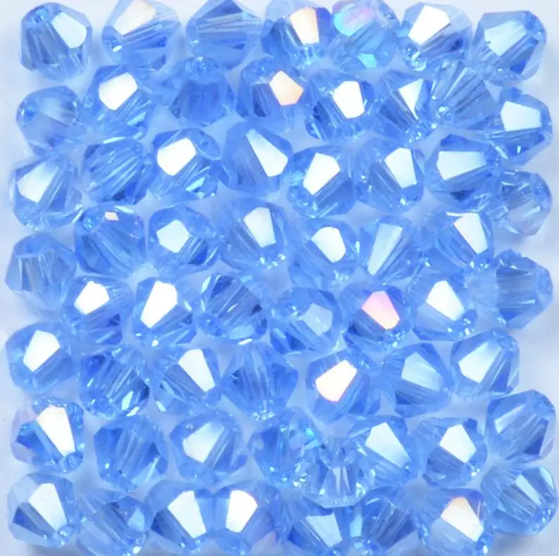 Чешский бисер бисером 100 шт./пакет 4 мм, украшенные разноцветными кристаллами конусообразные бусины незакреплённые бусины разных цветов, сделай сам, ювелирное изделие граненые Стекло кристаллы Бисер Spacer - Цвет: sj34