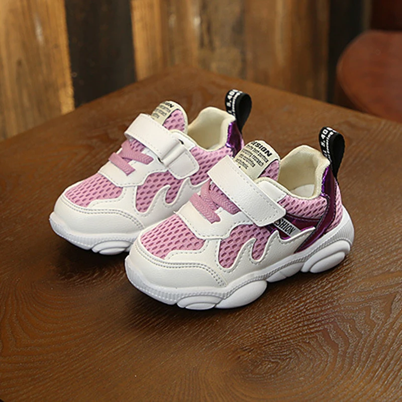 

Children Girls Casual Shoes Hook & Loop Brand Mesh Breathable Boys Loafers Light Fast Outdoor Kids Sneakers Running Sports Shoes