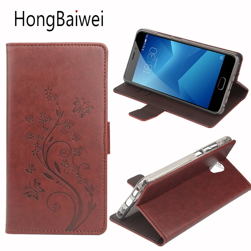 

HongBaiwei for Meilan Note 5 Case Leather Printed Butterfly Flower Flip Luxury Card Slot Wallet Phone Bag Case for Meilan Note 5