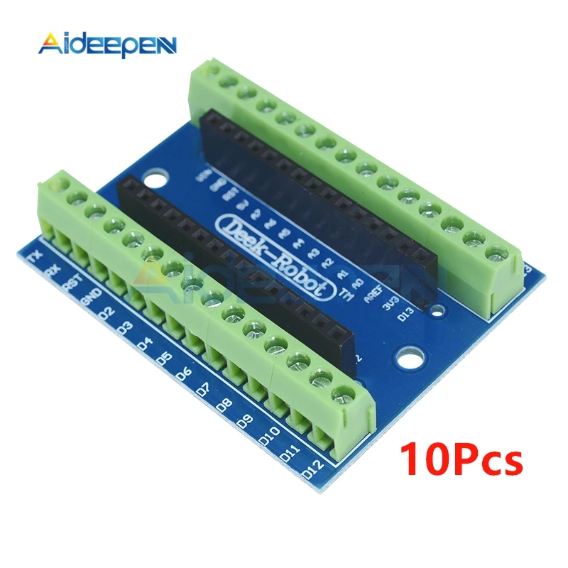 

10Pcs Standard Terminal Adapter Board Power Adapter Supply Expasion Shield Module for Arduino Nano 3.0 V3 AVR Atmega328-AU DIY