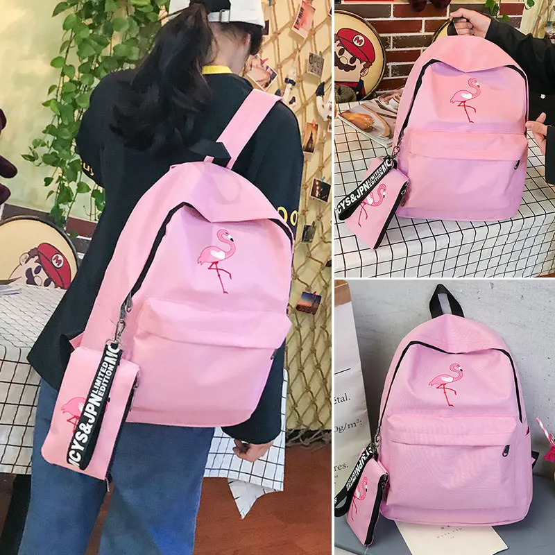 

Women Simple Flamingo Printing Backpack For Teenage Girls Fashion Casual Backpacks Brand Laptop School Bag Mochila Rucksack