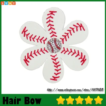 

2016 Baseball Flower Accessory and hair clip,Baseball hair bows,softball hairbow