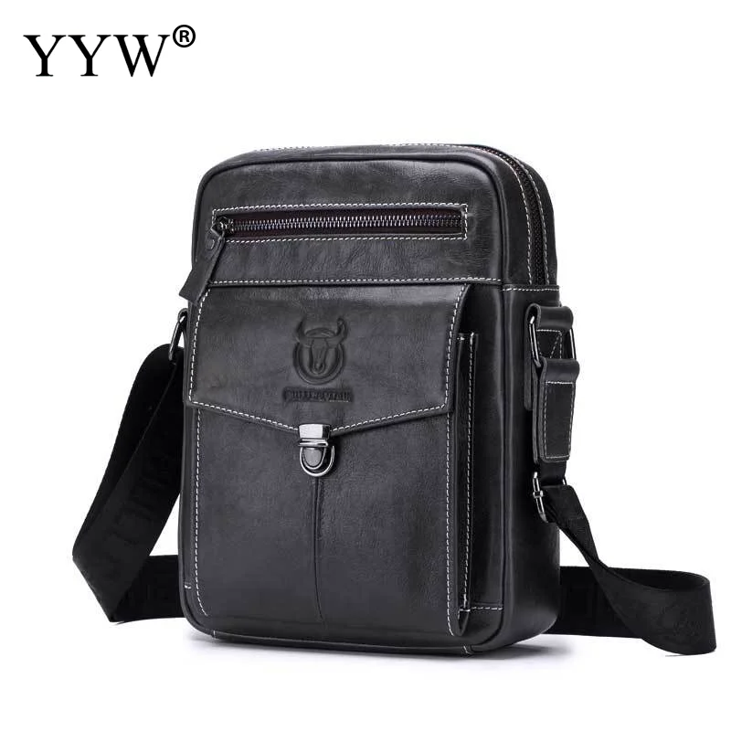 

BULL CAPTAIN Vintage New Brand Chest Bag Pack Messenger Bag Male Crossbody Bag Multifunction Solid Shoulder Bags Cow Leather
