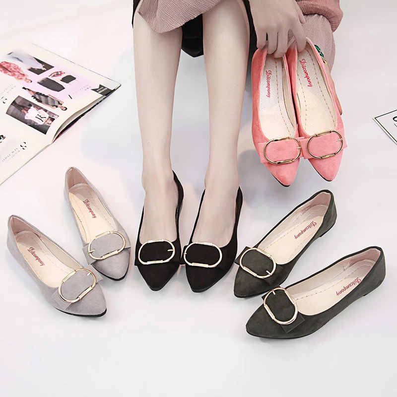 Plus Size 35 41 Women Flats Pointed Toe Slip on Shoes Woman Casual ...