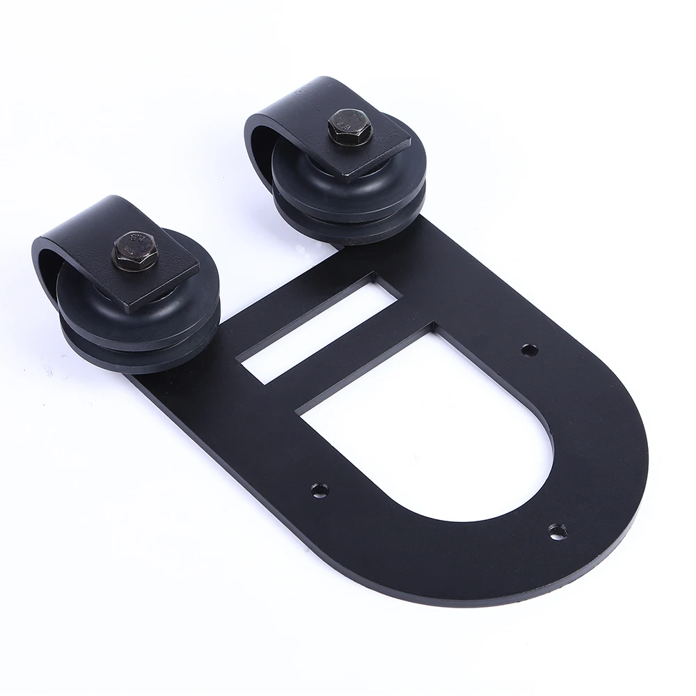 LWZH Wooden Sliding Door Modern Interior Sliding Barn Door Hardware Double House Shaped Roller for Closet Sliding Door